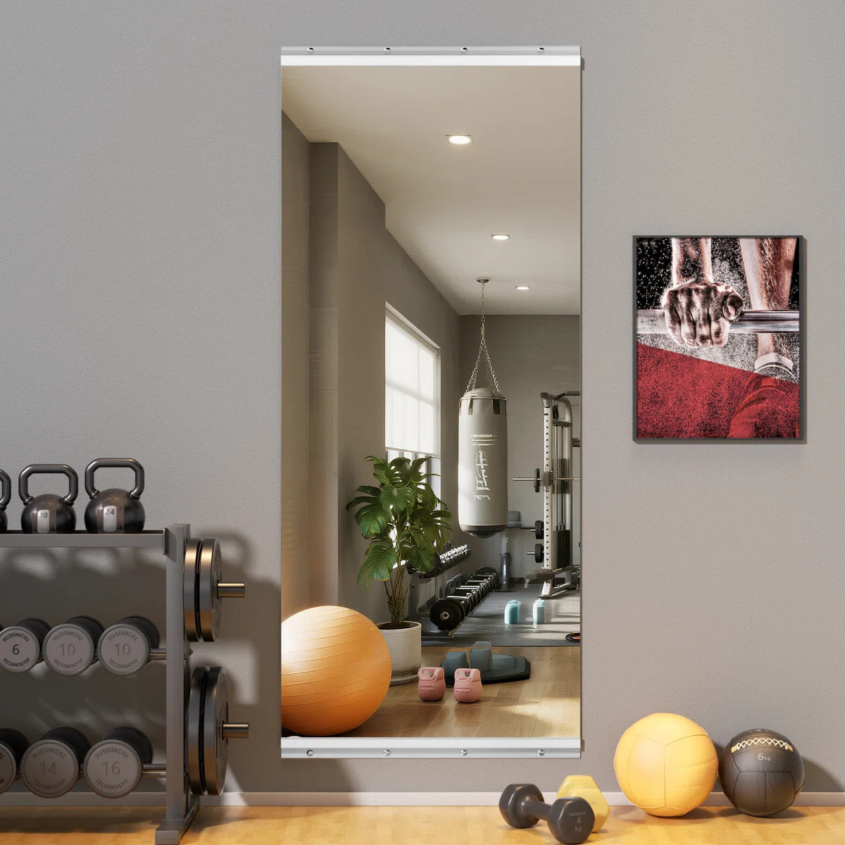 Full Length Rectangle Wall Mirror Home Gym Mirror Dance Studio Mirror