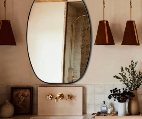 Oval+Bathroom+Mirror,+Brushed+Aluminum+Alloy+Frame+Vanity+Wall+Mirror+For+Bedroom,+Living+Room,+Hanging+Or+Leaning+Horizontal+Or+Vertical-1423905676-1423905677